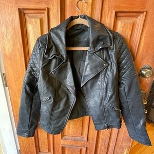 Black leather jacket